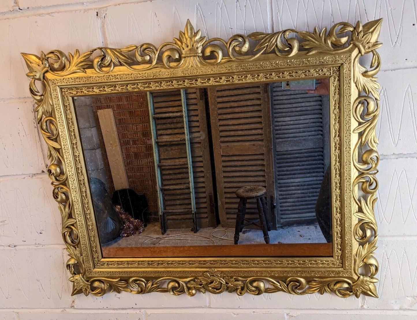 Antique EMPIRE GILDED WOOD CARVED MIRROR