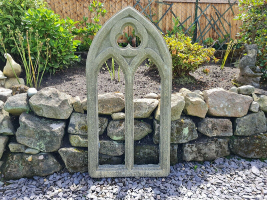 Large church window arch garden ornament English stone