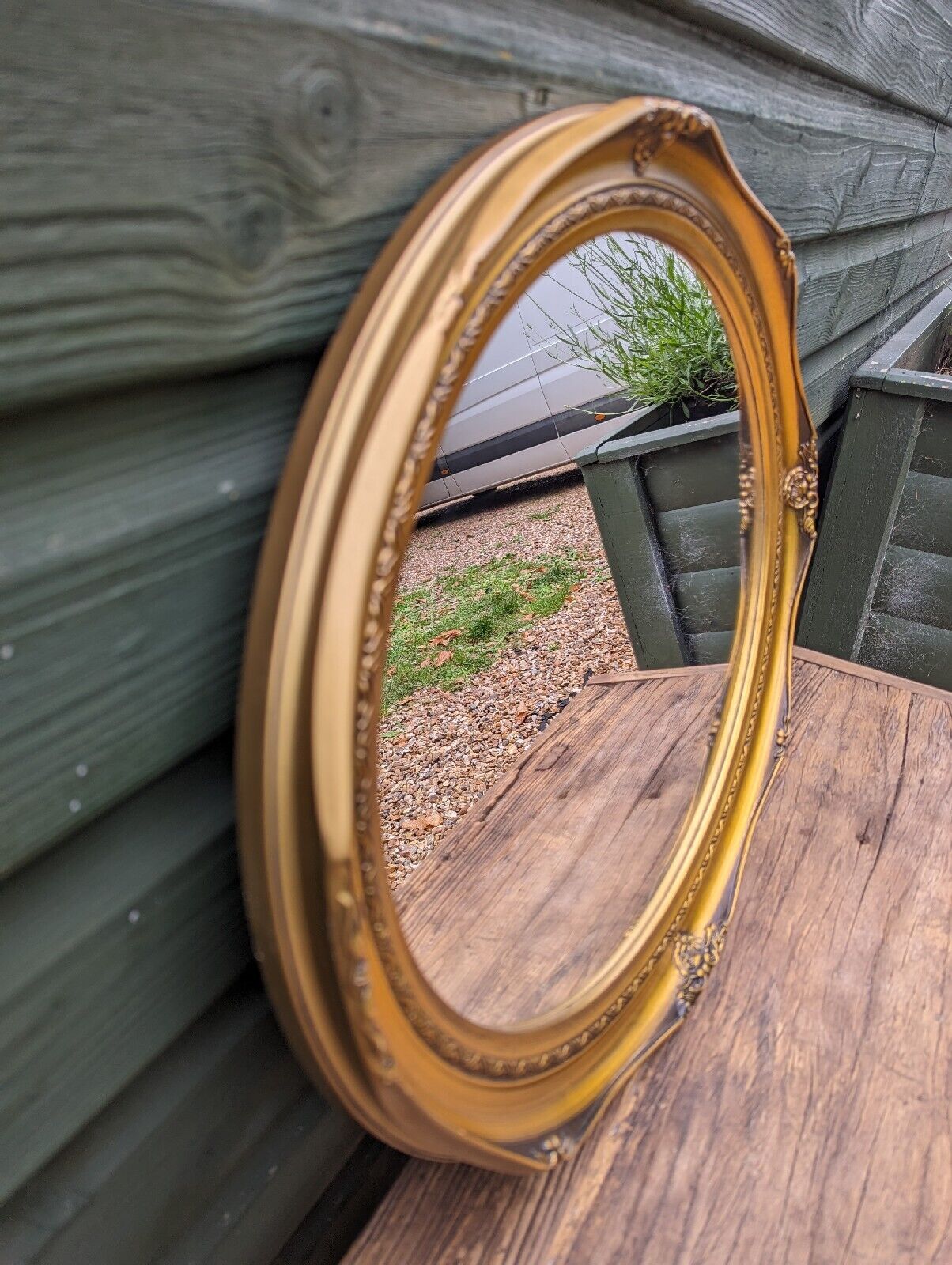 Vintage OVAL GILDED MIRROR