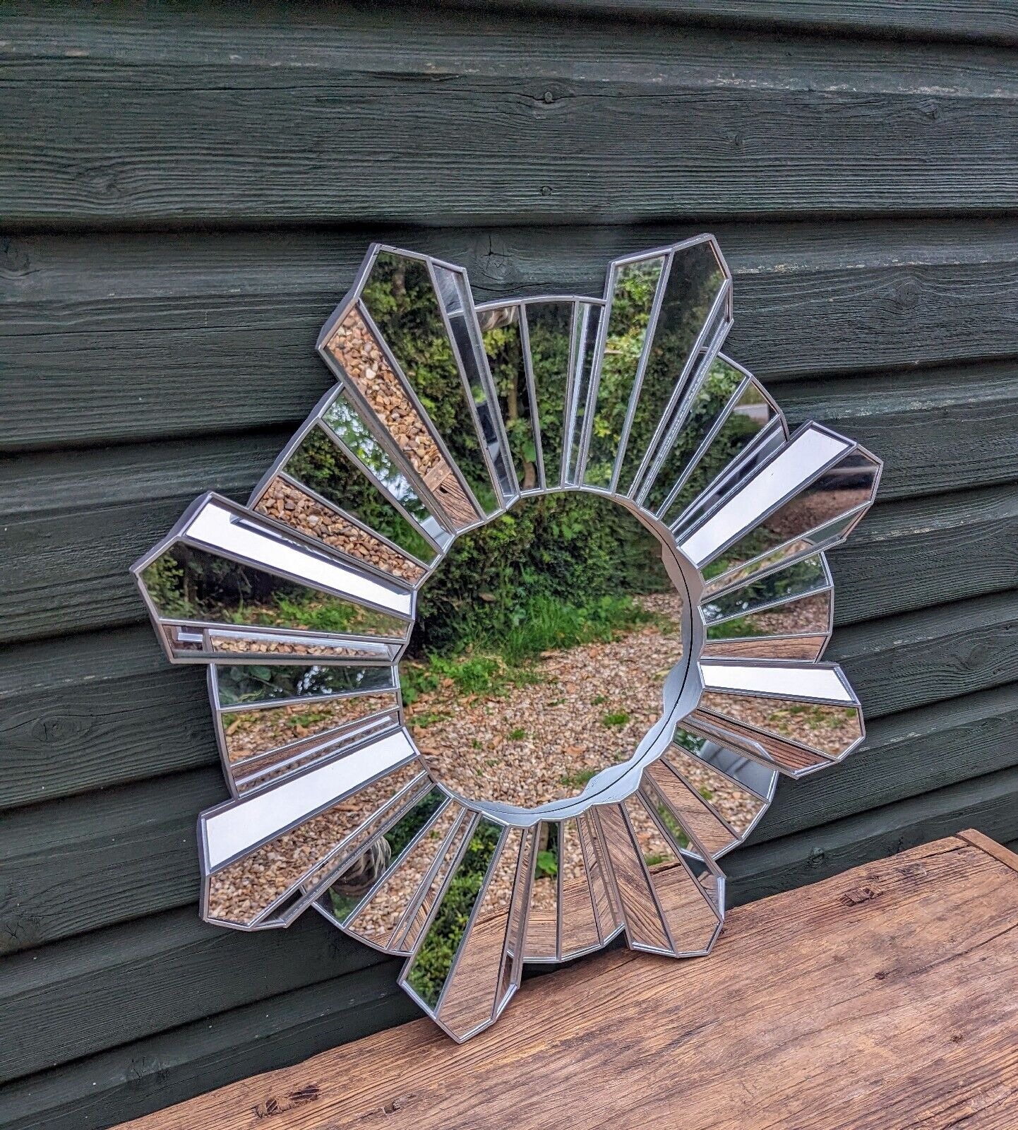 Contemporary perspex star angled mirror