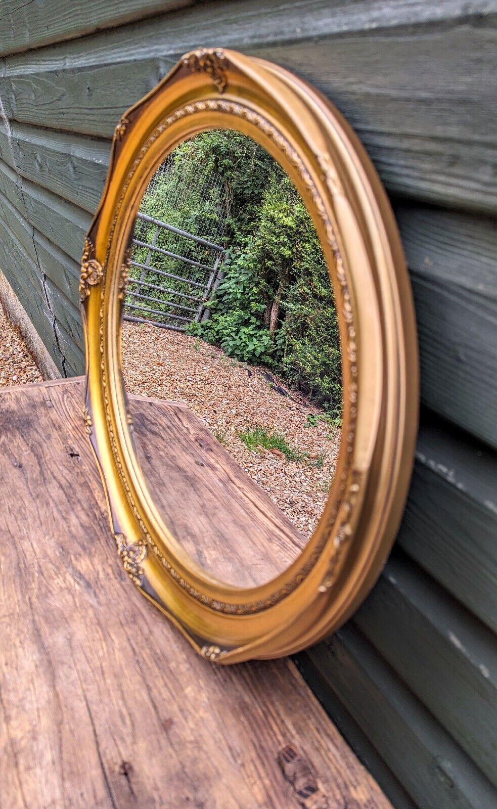 Vintage OVAL GILDED MIRROR