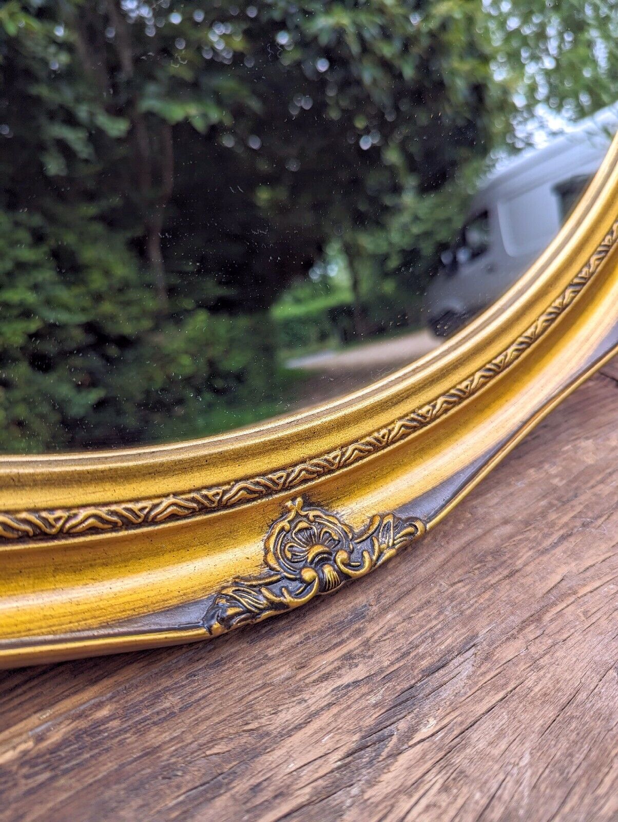 Vintage OVAL GILDED MIRROR