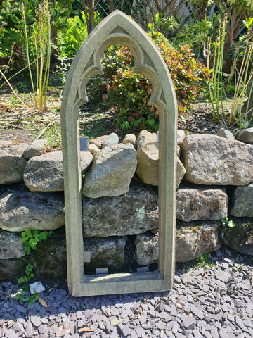 Church arch window garden ornament English stone - Free UK Delivery