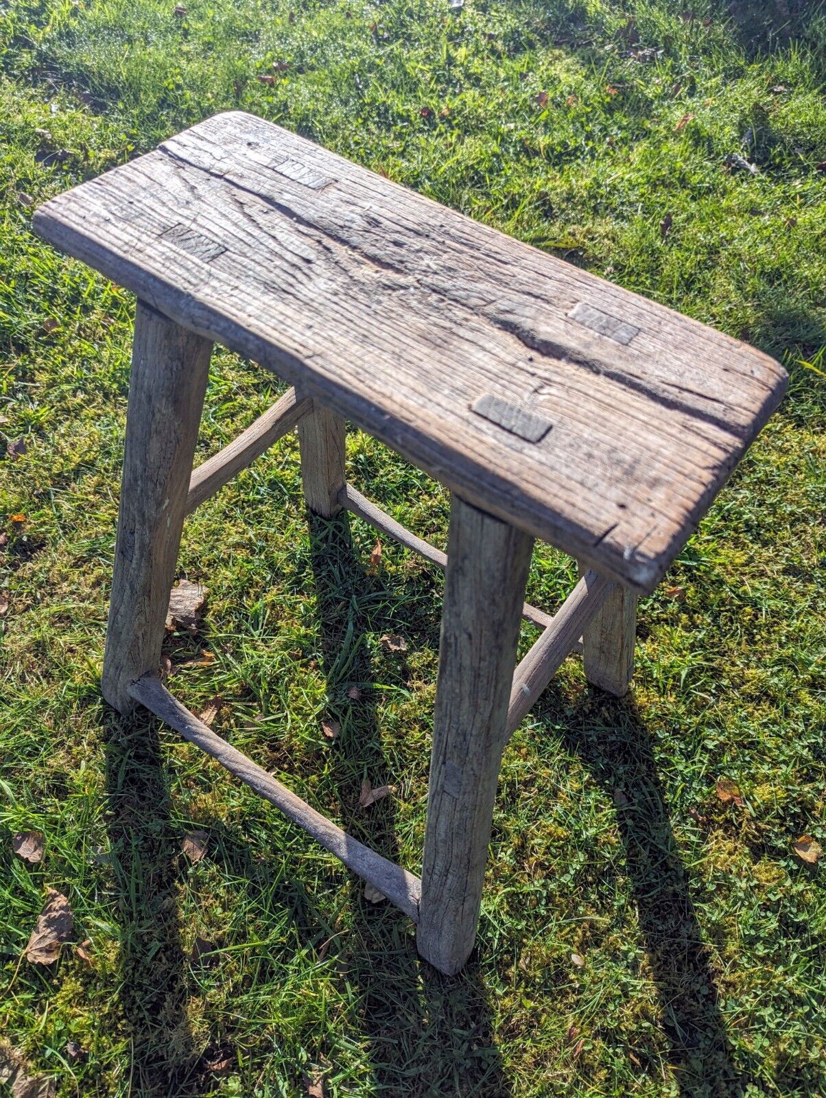 RUSTIC ELM STOOL/SIDE TABLE - BEYONCE