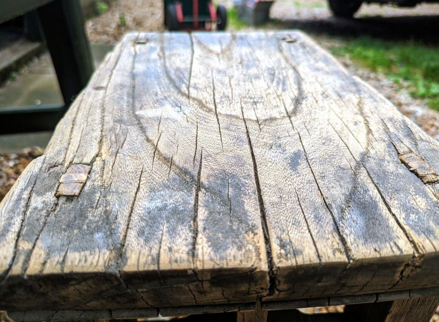 Rustic reclaimed elm stool / side table - Olivia