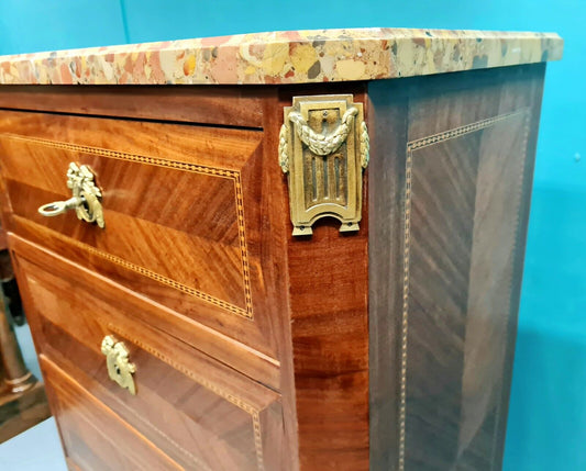 LOUIS XV STYLE FRENCH MARBLE TOP TALL CHEST CIRCA 1900 - DELIVERY AVAILABLE