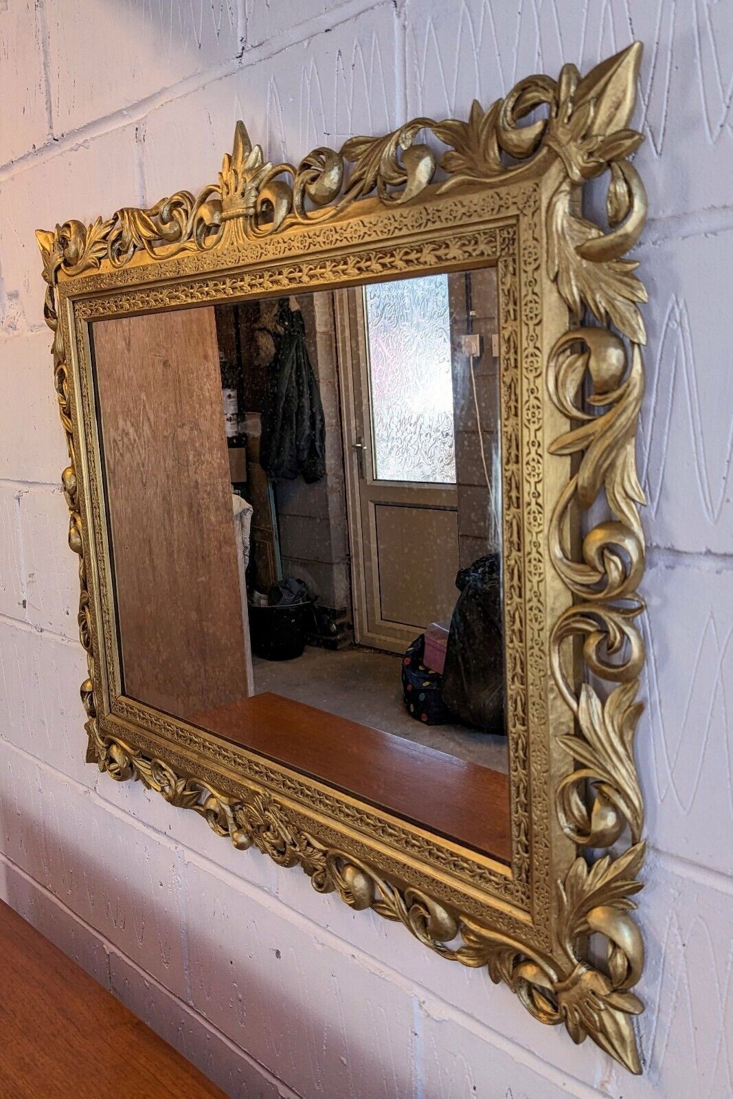 Antique EMPIRE GILDED WOOD CARVED MIRROR