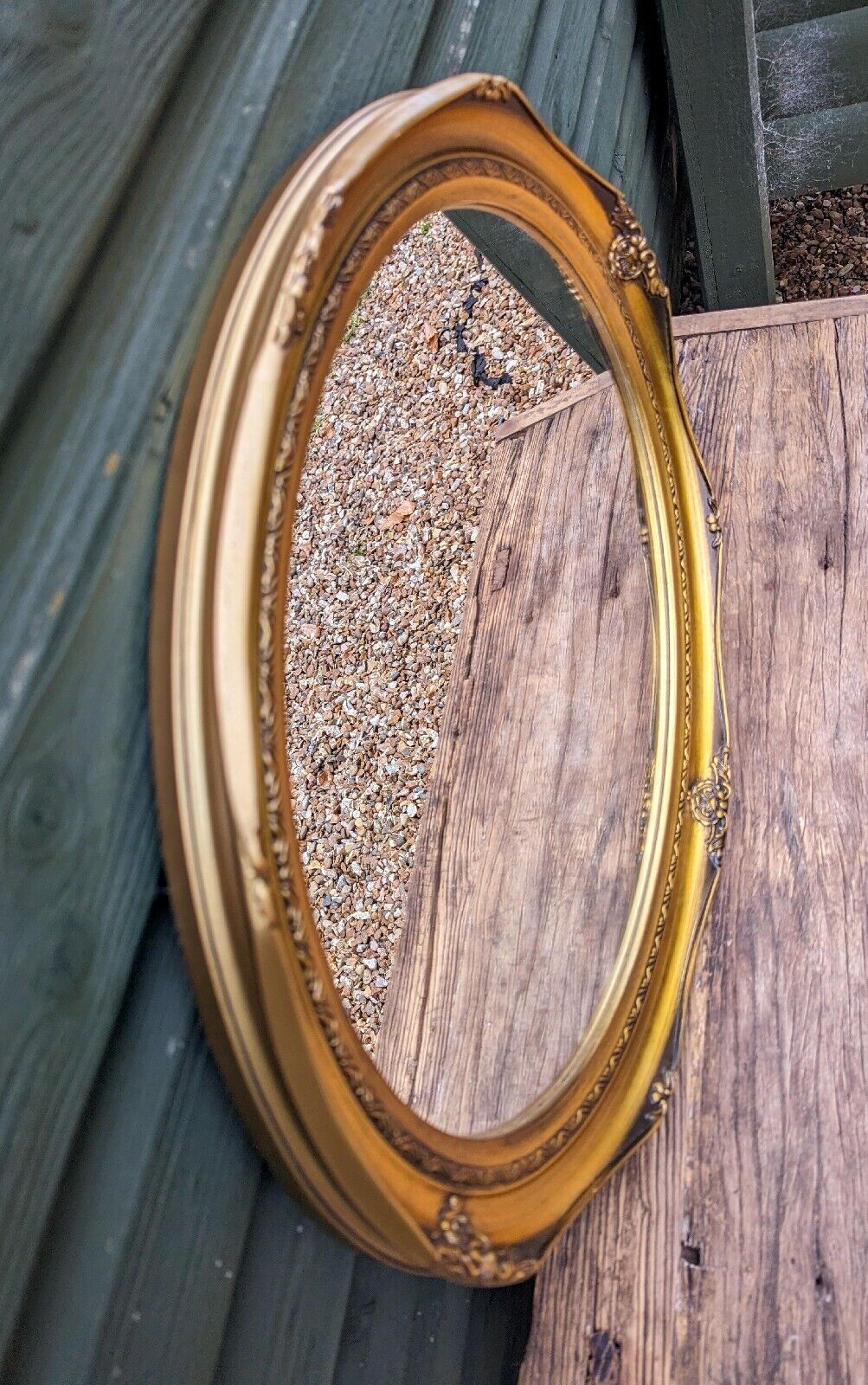 Vintage OVAL GILDED MIRROR