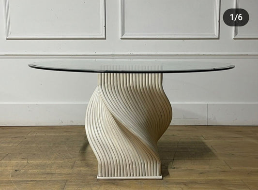 Reeded Dining Table by Mcguire - Sold