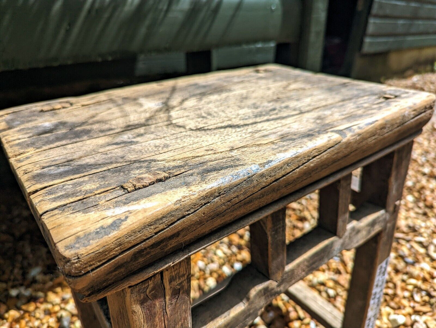 Rustic reclaimed elm stool / side table - Olivia