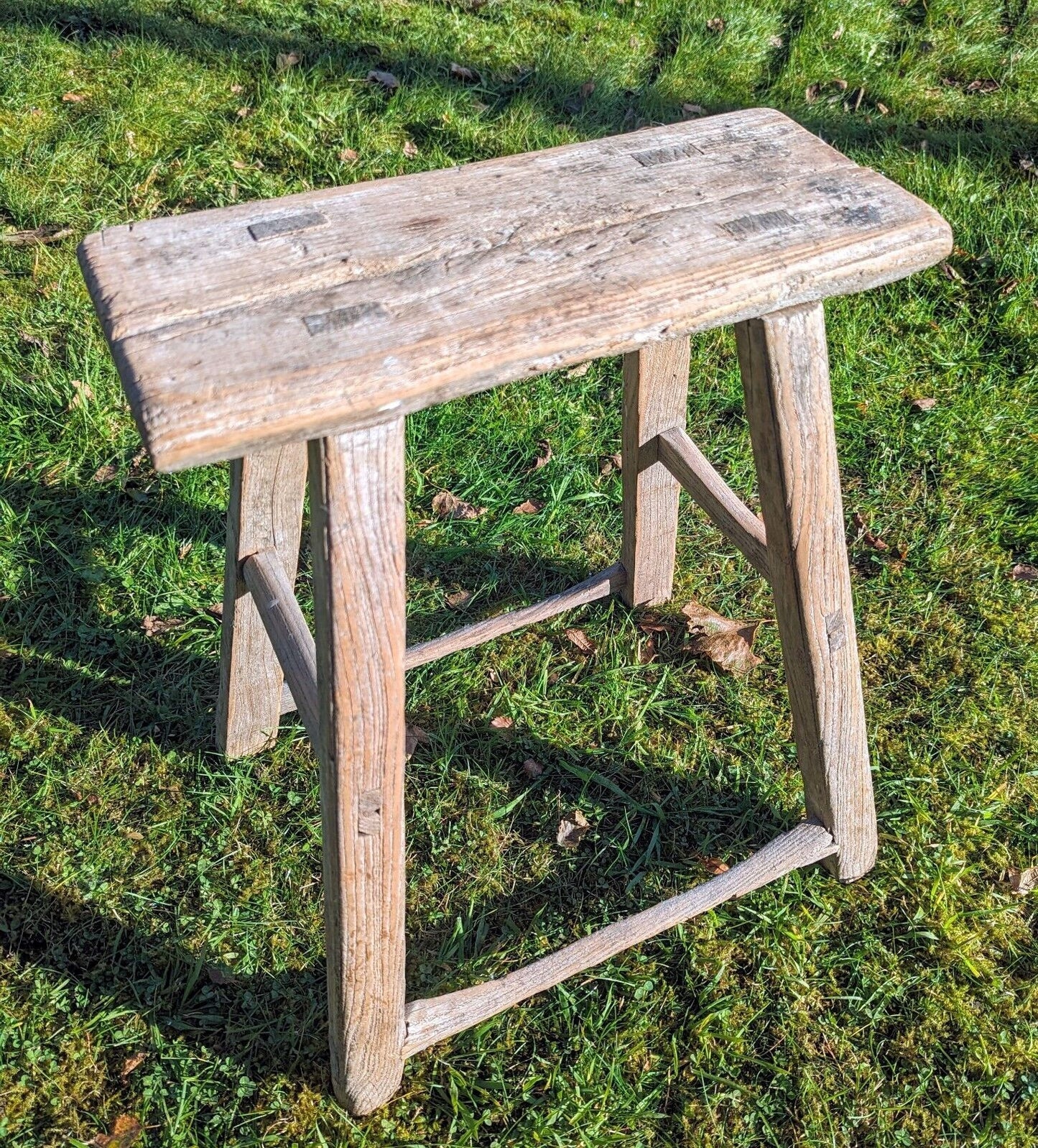 RUSTIC ELM STOOL/SIDE TABLE - BEYONCE