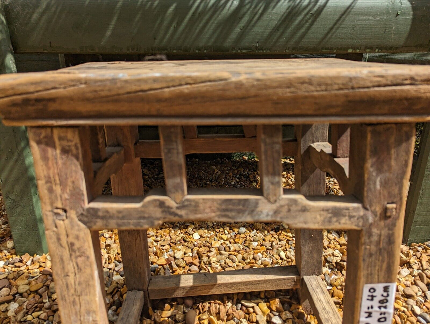 Rustic reclaimed elm stool / side table - Olivia