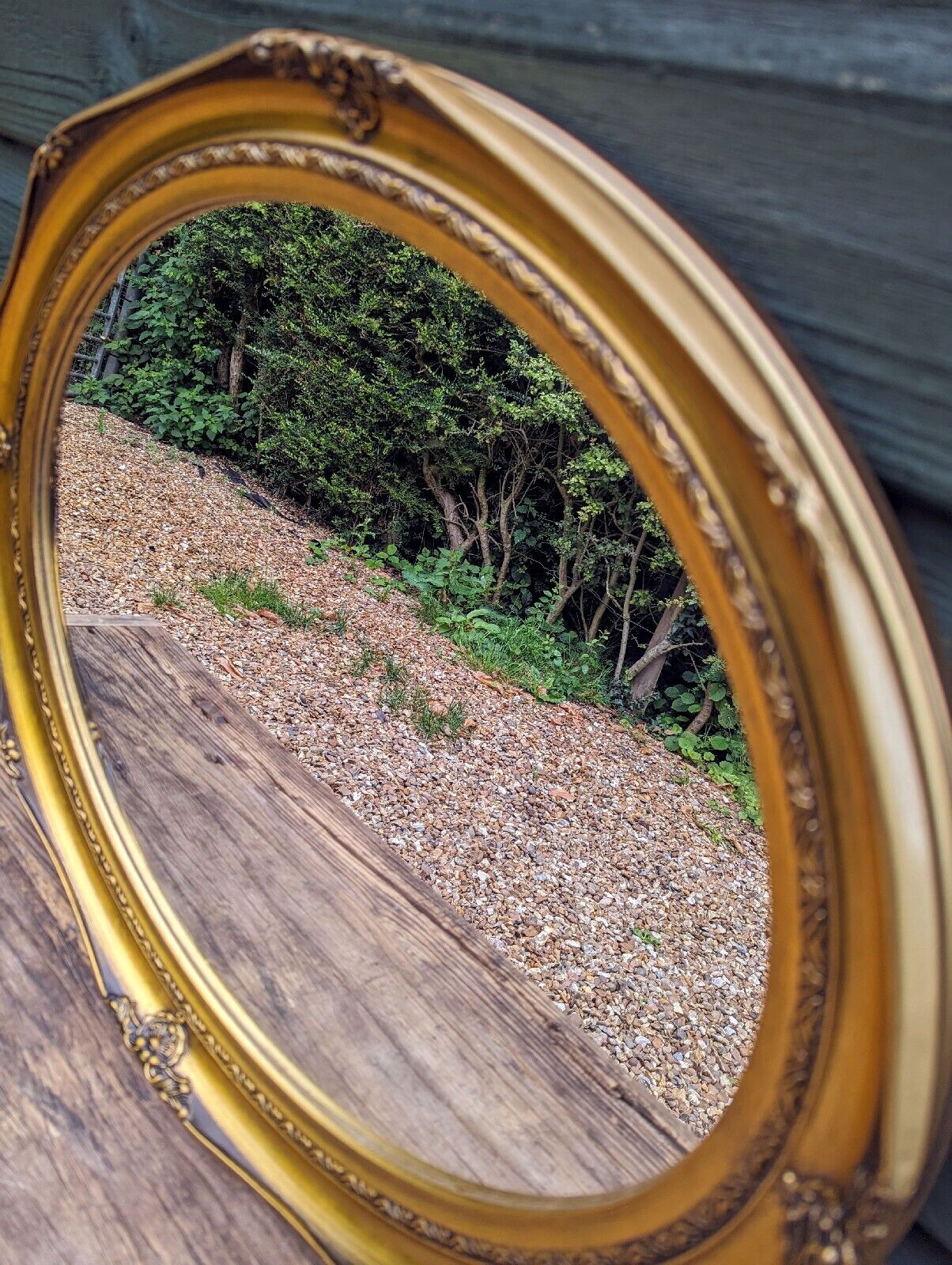 Vintage OVAL GILDED MIRROR