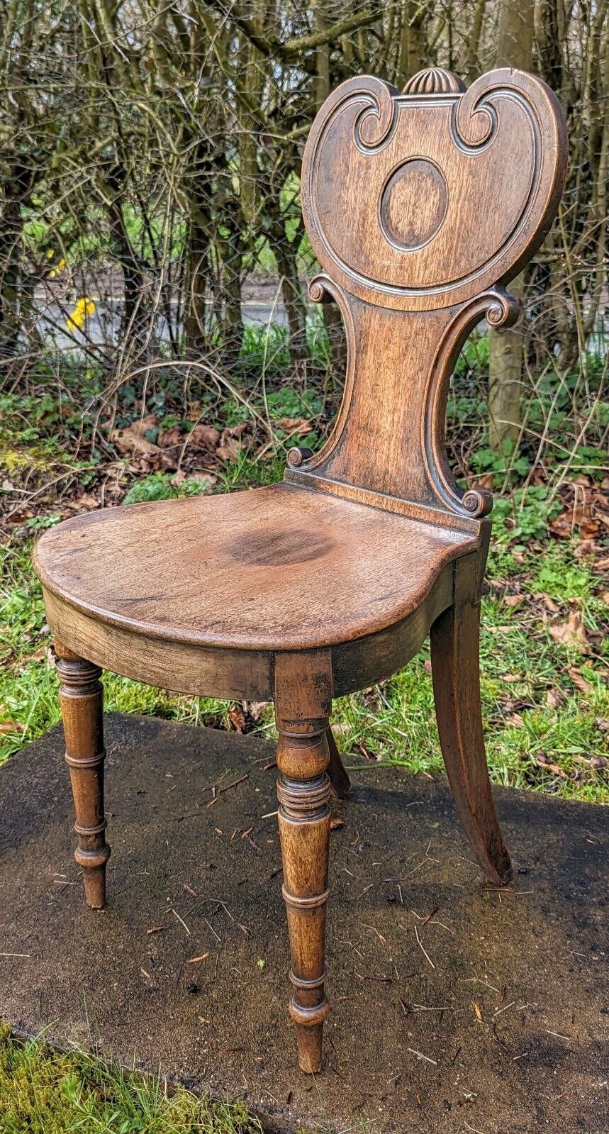 Superb early 19th century antique hall chair - Delivery included