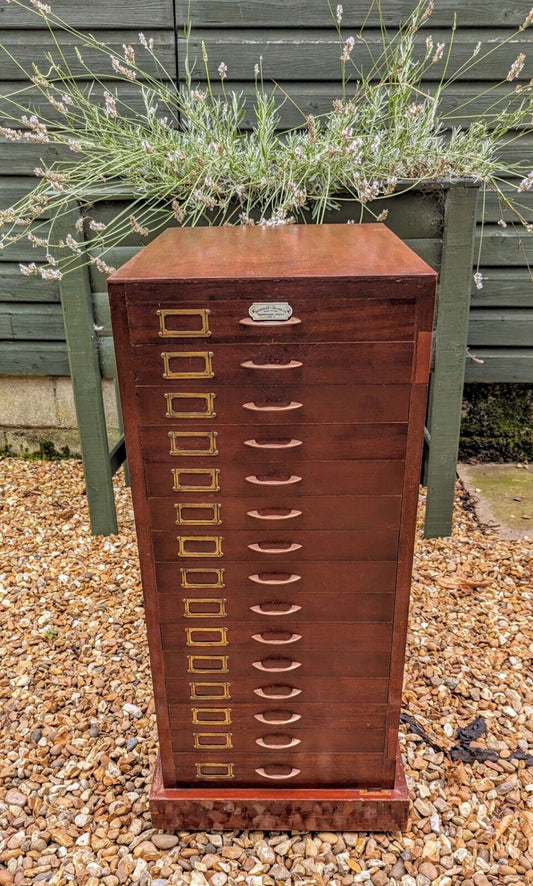 1930s Mahogany 15 drawer collectors chest