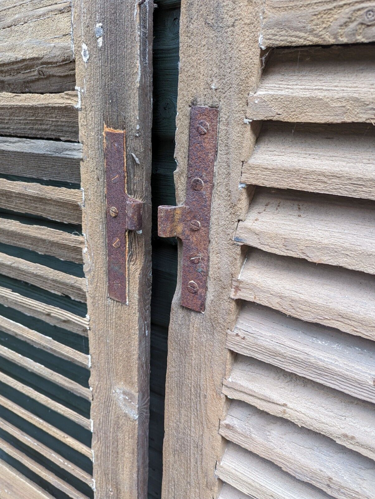 1950s Pair french farmhouse shutters