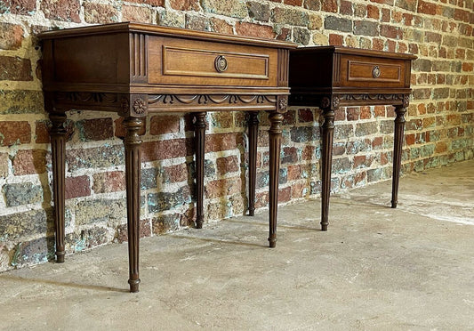 Early 20th century French glass top side tables