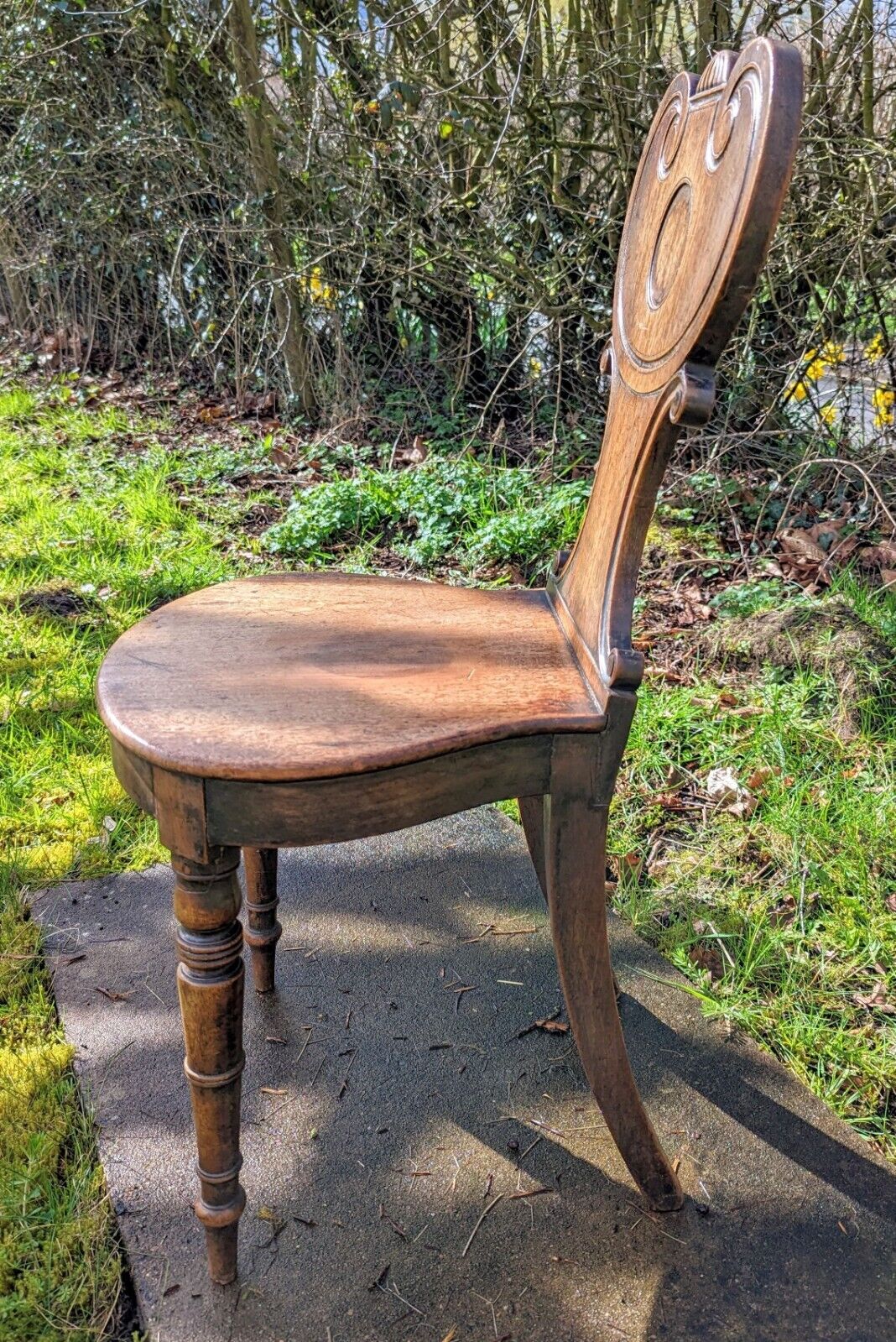 Superb early 19th century antique hall chair - Delivery included