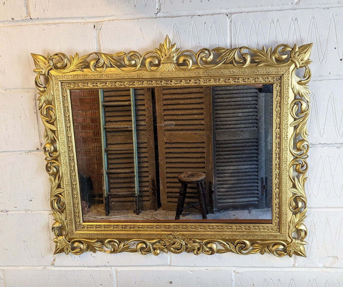 Antique EMPIRE GILDED WOOD CARVED MIRROR