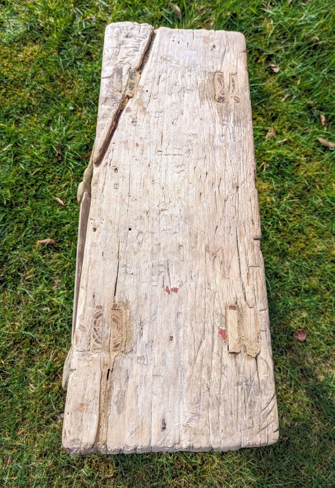 Rustic RECLAIMED VINTAGE ELM STOOL/SIDE TABLE (L.D.P) - DELIVERY AVAILABLE