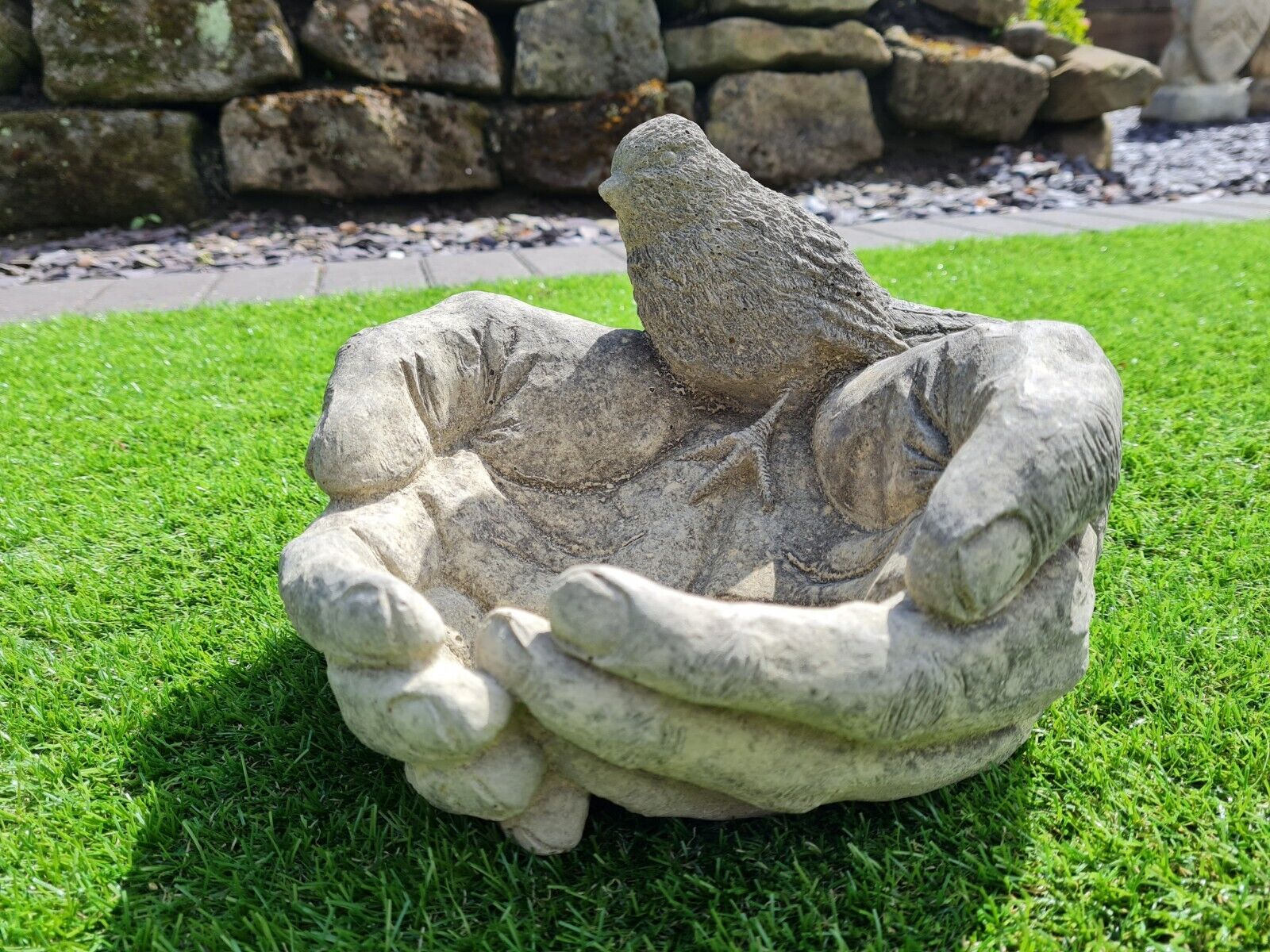Vintage Bird Bath - Bird On Hands - DELIVERY INCLUDED