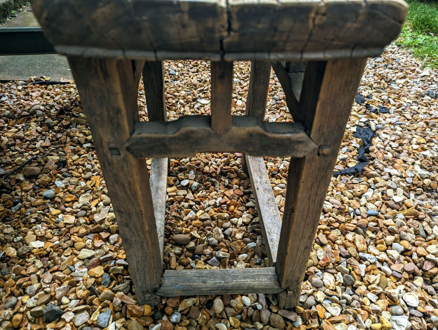 Rustic reclaimed elm stool / side table - Olivia