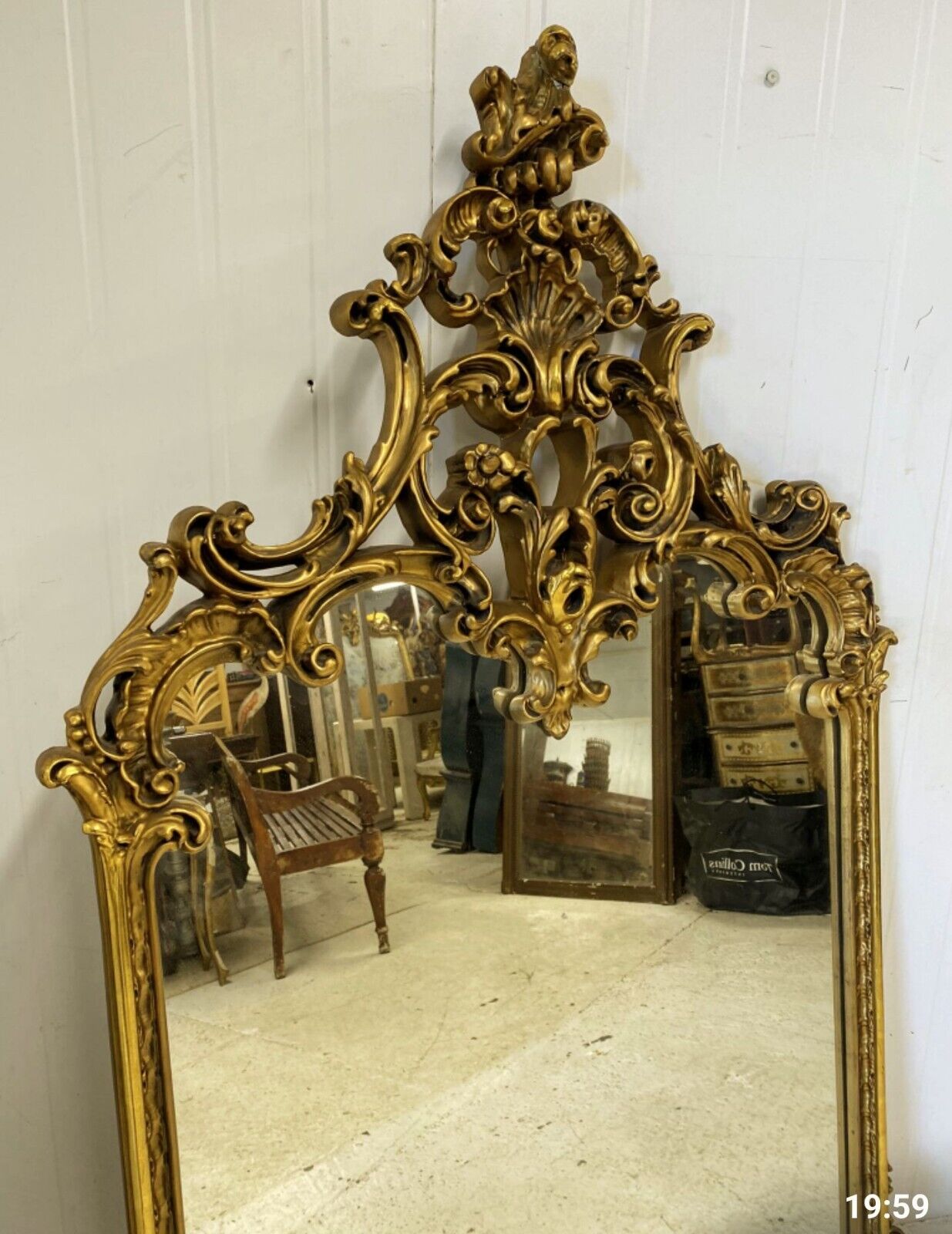 French antique empire Guilded mirror