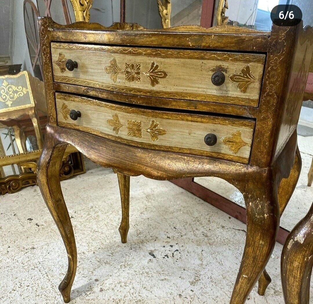 RARE PAIR ITALIAN FLORENTINE SIDE TABLES