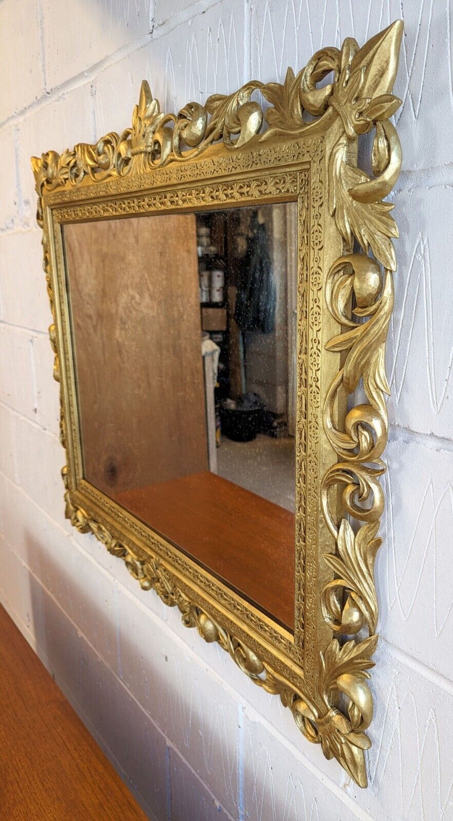 Antique EMPIRE GILDED WOOD CARVED MIRROR