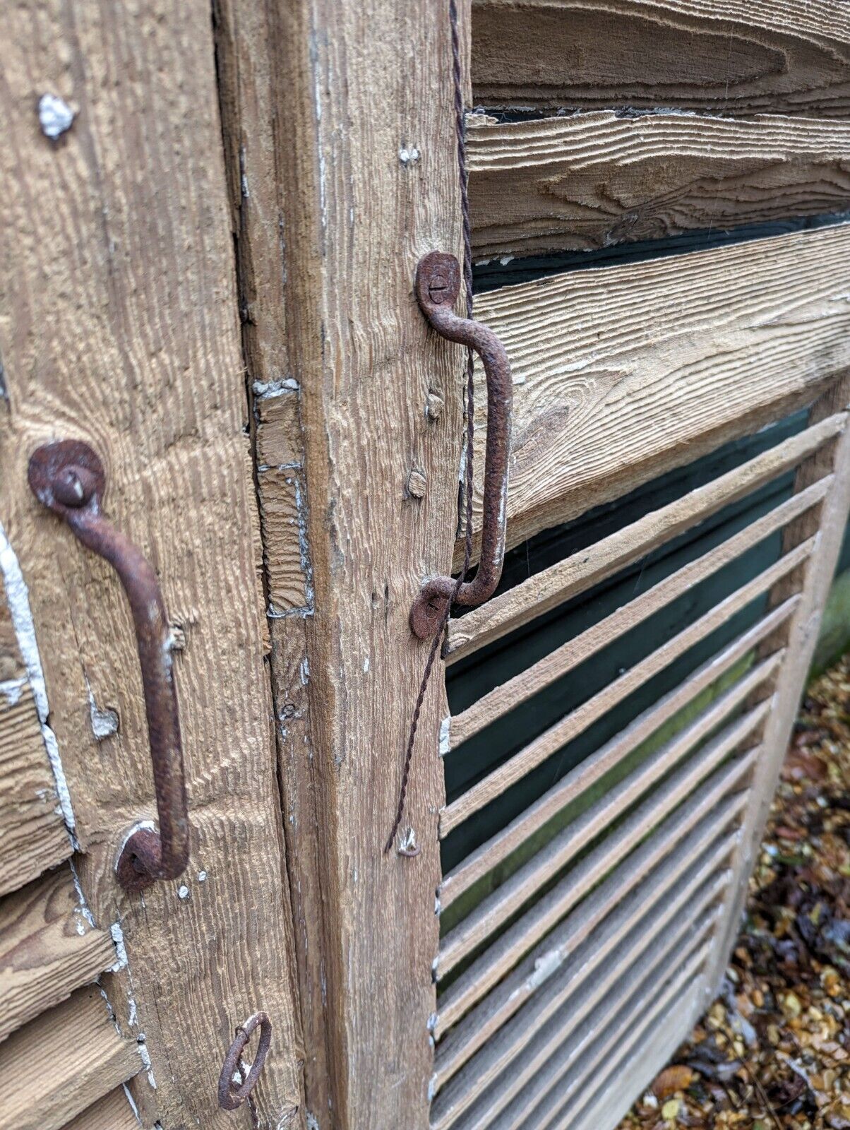 1950s Pair french farmhouse shutters