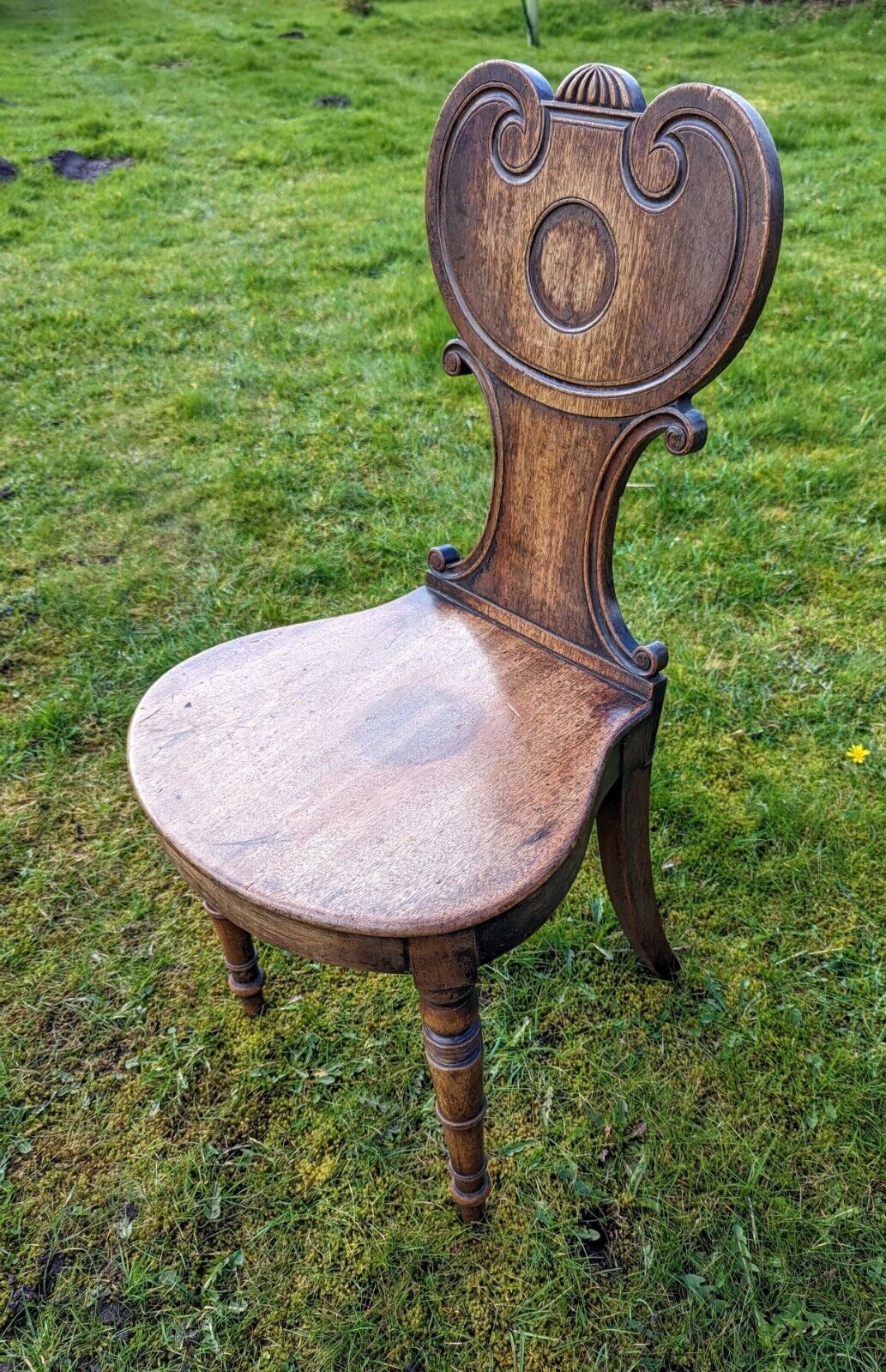 Superb early 19th century antique hall chair - Delivery included