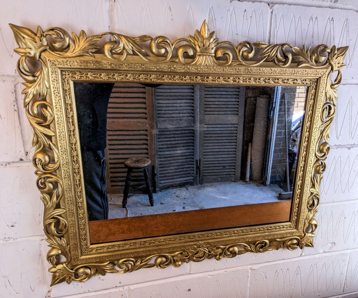 Antique EMPIRE GILDED WOOD CARVED MIRROR