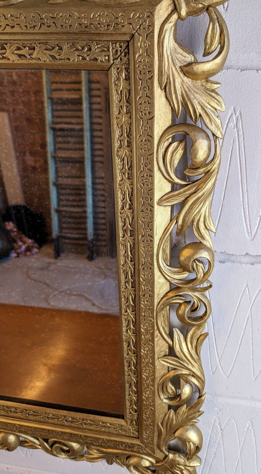 Antique EMPIRE GILDED WOOD CARVED MIRROR