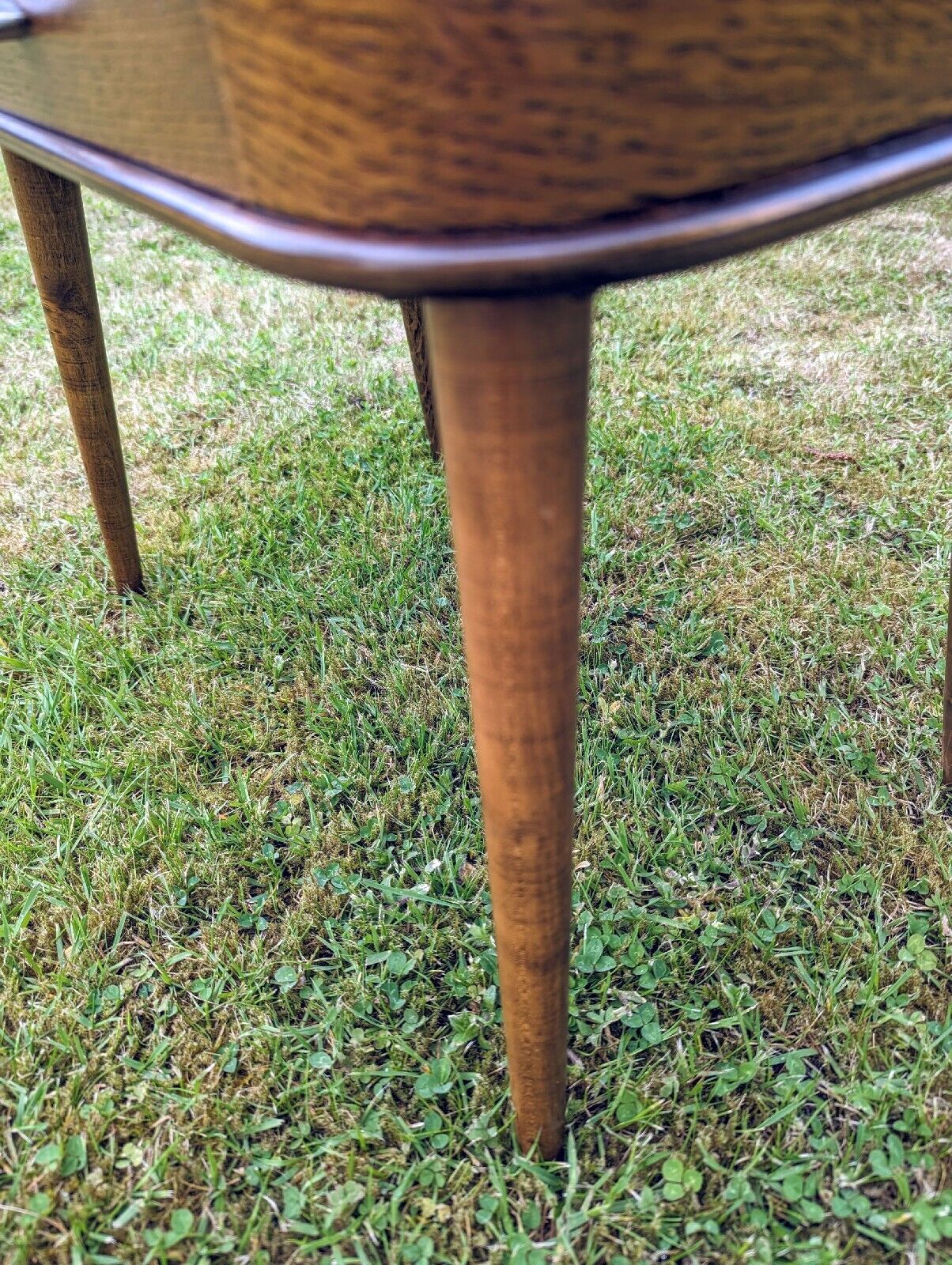 Antique oak splayed leg 20th century sewing table