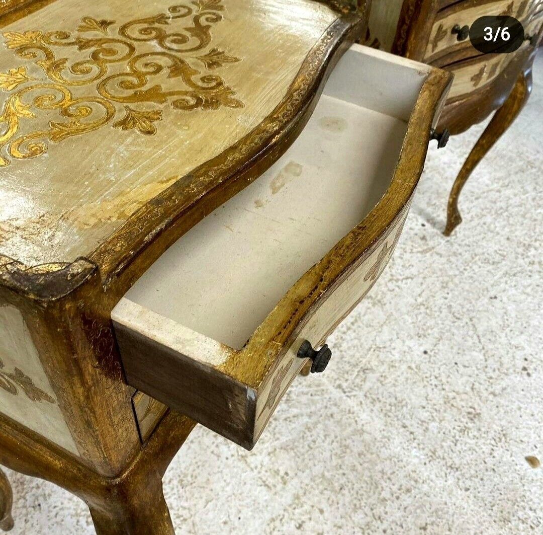 RARE PAIR ITALIAN FLORENTINE SIDE TABLES