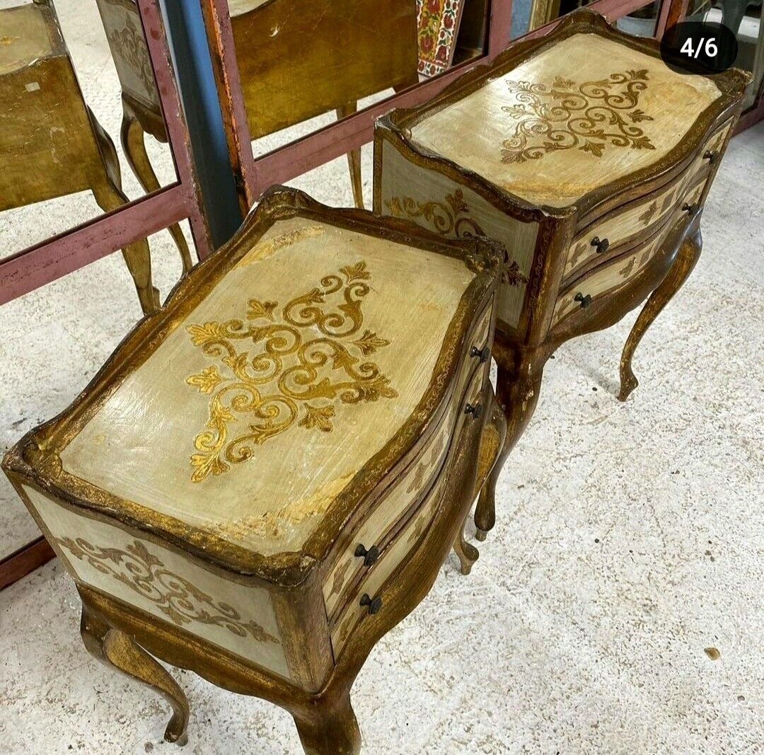 RARE PAIR ITALIAN FLORENTINE SIDE TABLES