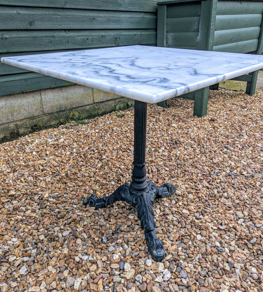 VINTAGE FRENCH MARBLE TOP DECORATIVE BISTRO TABLE