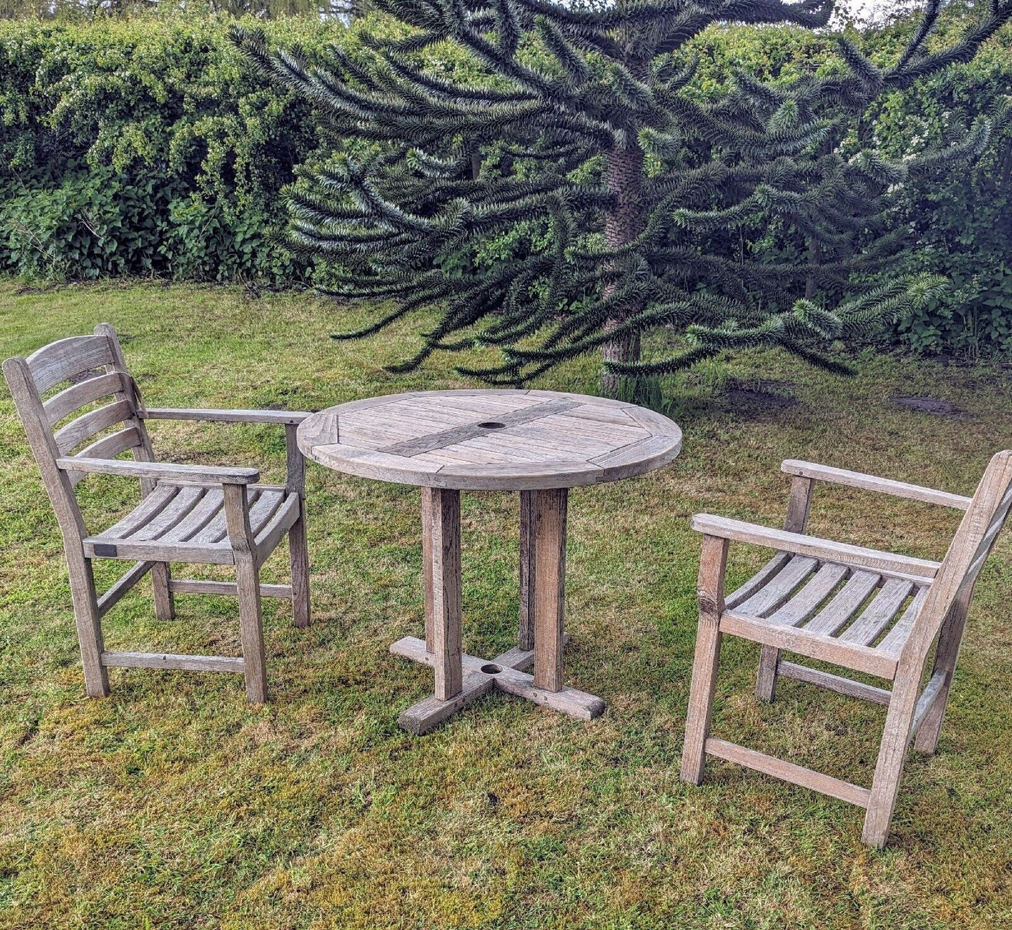 VINTAGE LUXURY GLOSTER TABLE AND TWO CHAIRS