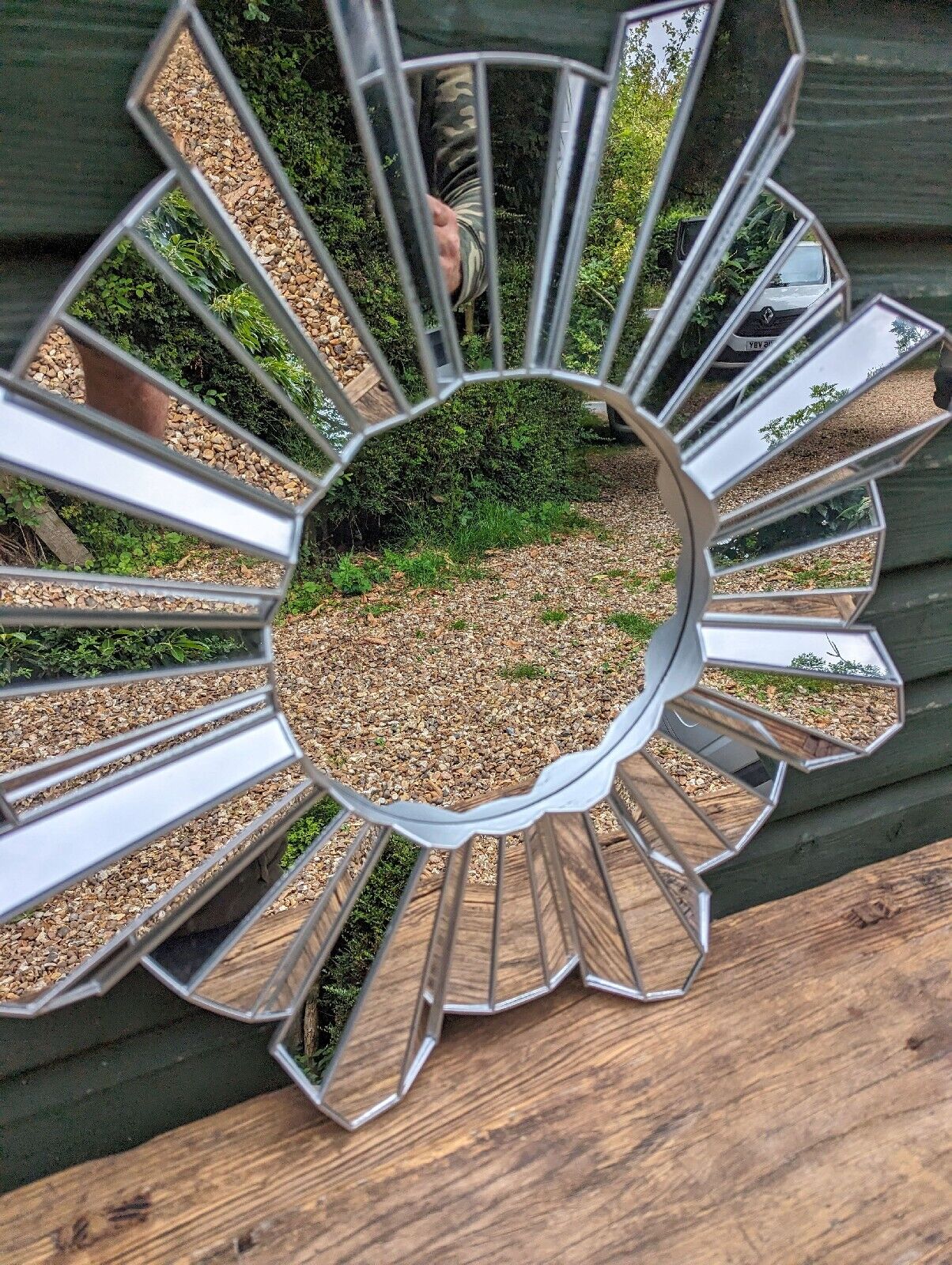 Contemporary perspex star angled mirror