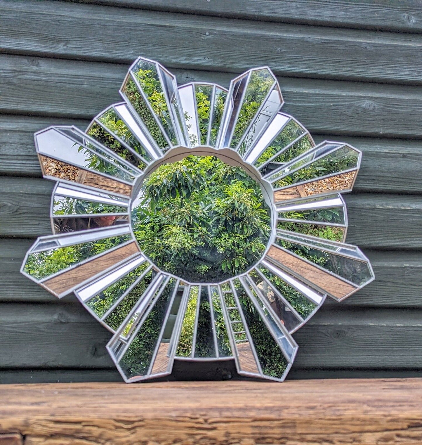 Contemporary perspex star angled mirror