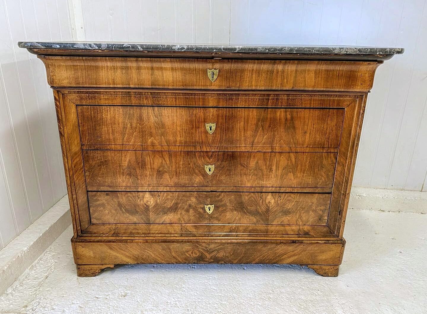 Louis PHILLIPE ANTIQUE FRENCH MARBLE TOP COMMODE
