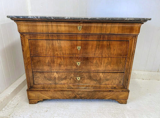 Louis PHILLIPE ANTIQUE FRENCH MARBLE TOP COMMODE