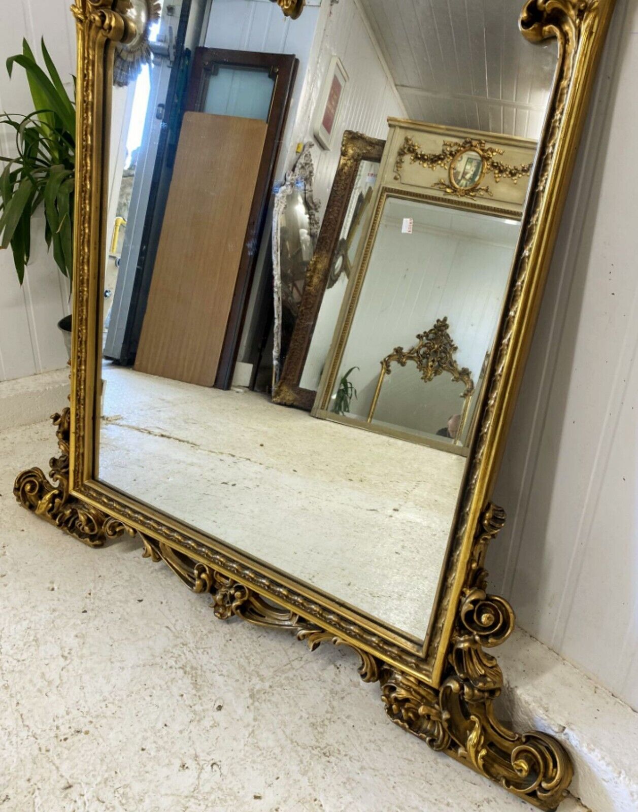 French antique empire Guilded mirror