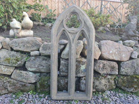 Small church window garden ornament English stone