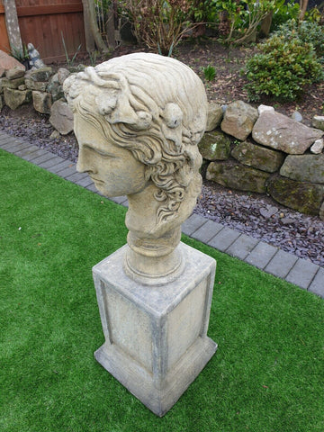 Dionysus garden ornament bust English Stone -  Delivery available 0049.