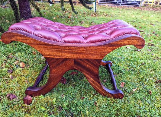 Superb vintage Ox blood foot stool