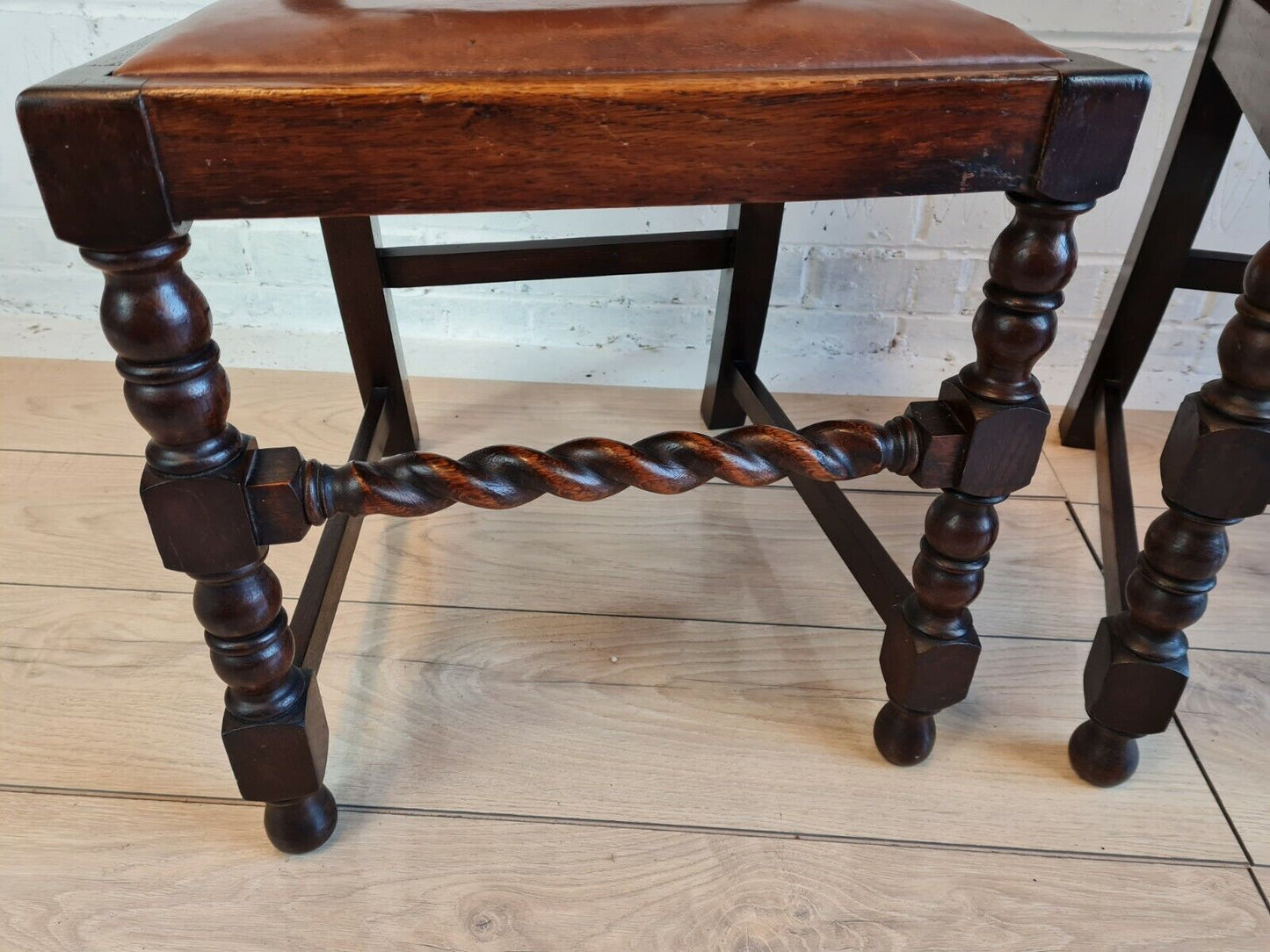 TWO END TABLE BARLEY TWIST CHAIRS