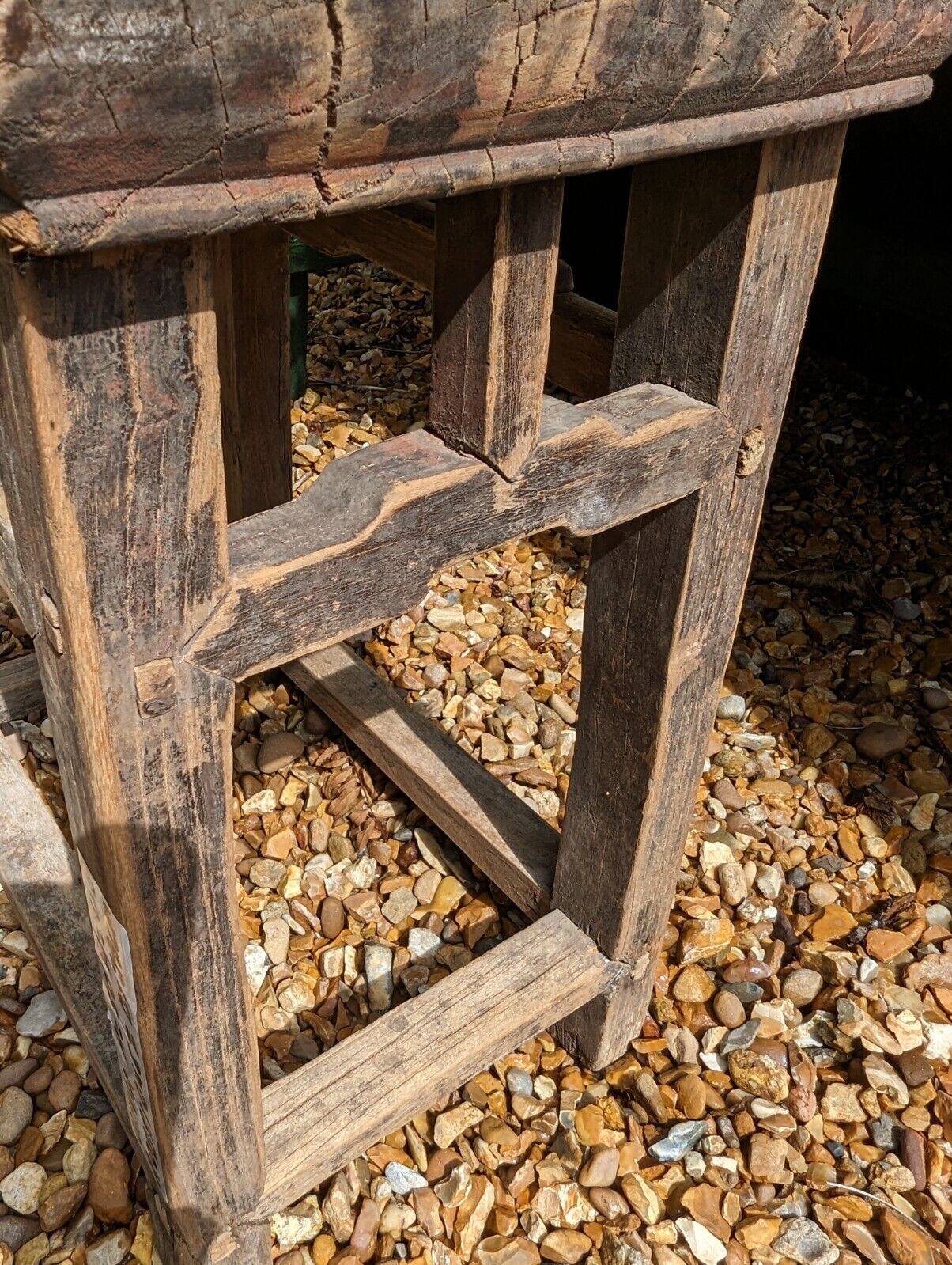 Rustic reclaimed elm stool / side table - Olivia