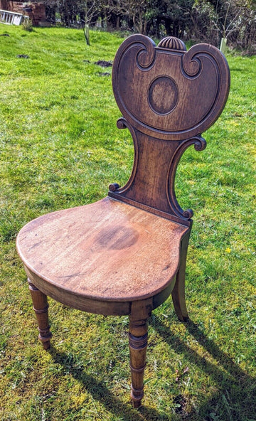 Early 19th century antique hall chair - Delivery available.