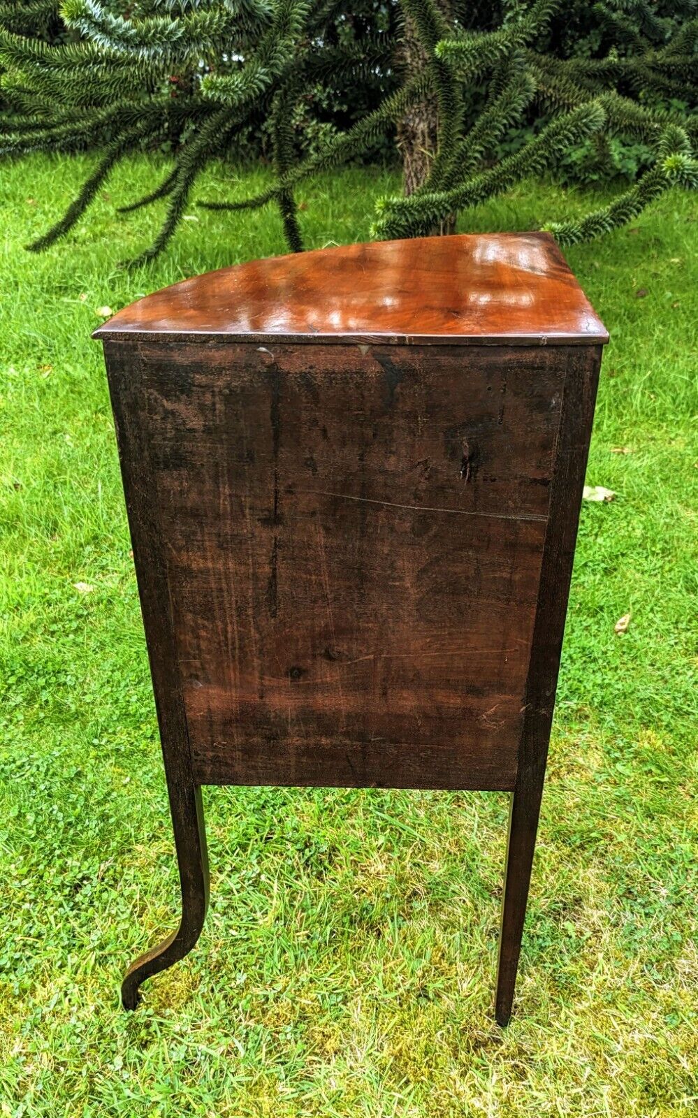 Antique George 111 inlaid mahogany corner washstand - cabinet